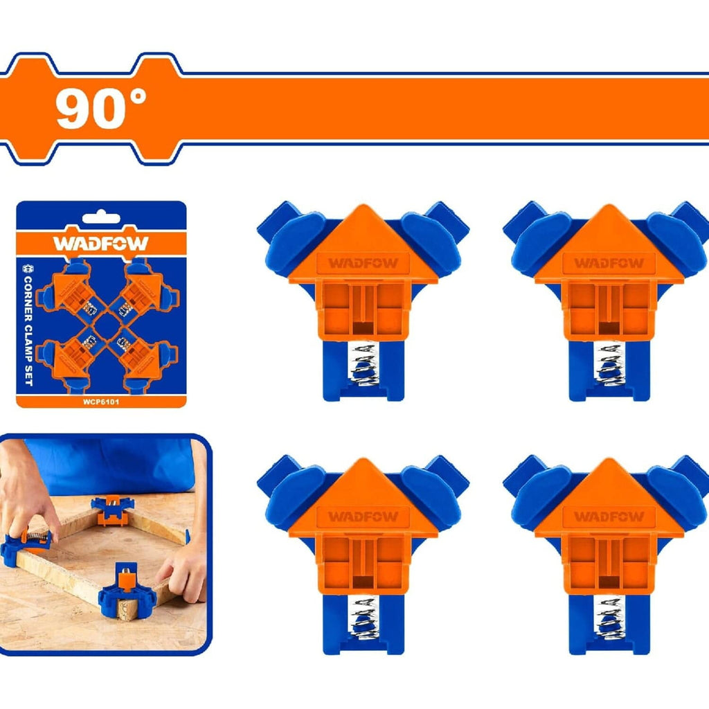 [SKUIMG]WCZ6E01|PRENSAS ABRAZADERA ESQUINERA 90° PARA ESQUINAS. CUERPO DE NYLON. SET DE 4 ABRAZADERAS.