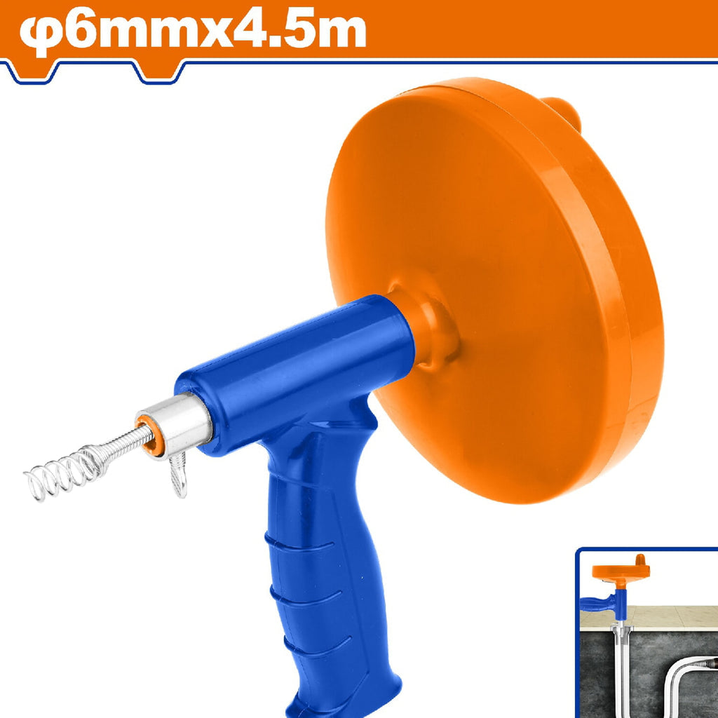 [SKUIMG]WDD3345|WDD3345.jpg|DESTAPACAÑOS TIPO PISTOLA 6MMX4.5M ACERO DE RESORTE FLEXIBLE. BOBINA TIPO RESORTE PARA LIMPIEZA. DES