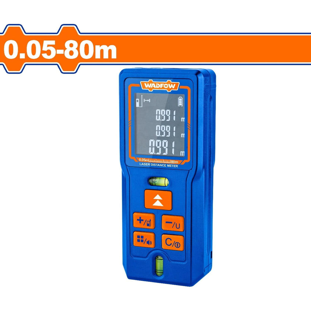 [SKUIMG]WDL1508|WDL1508.jpg|MEDIDOR LASER RANGO 0.05-80M. PRECISIÓN DE MEDICIÓN: ±2.0MM. CON FUNCIÓN DE APAGADO.
