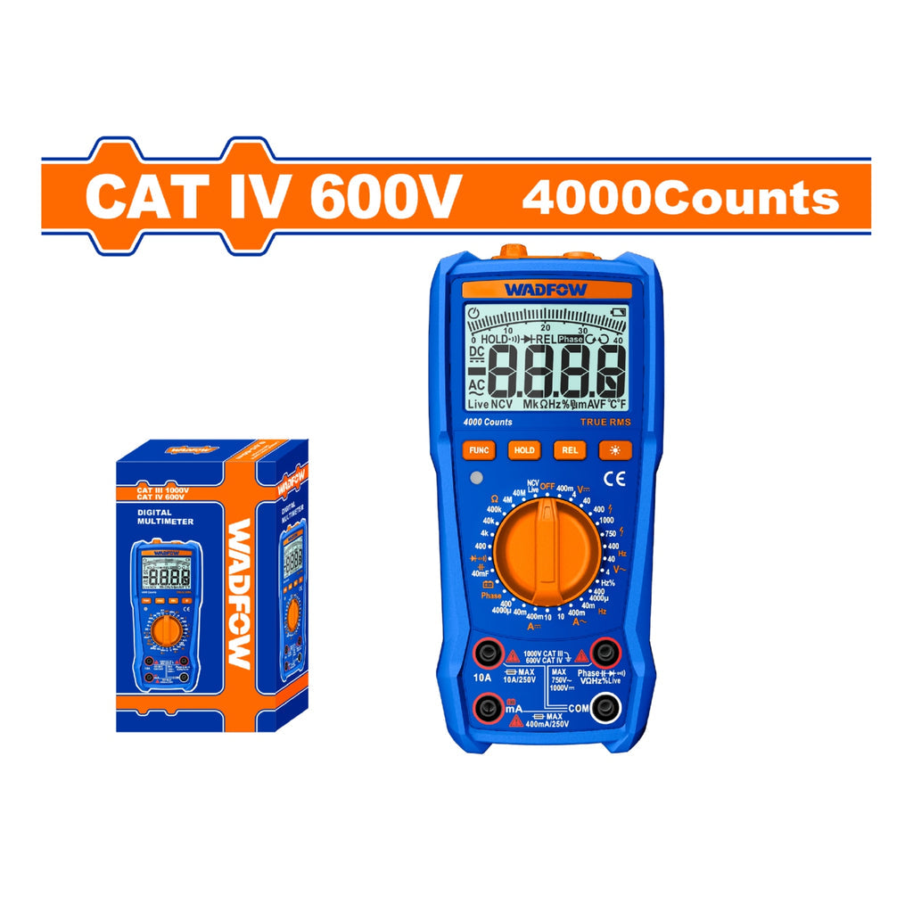 [SKUIMG]WDM2502|MULTÍMETRO DIGITAL CAT IV 600V 4000 CONT. FUNCIÓN DE MEDICIÓN. APAGADO AUTOMÁTICO. INDICADOR LED.