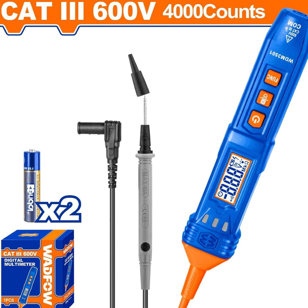 [SKUIMG]WDM3501|WDM3501.jpg|MULTÍMETRO DIGITAL. CATIII 600V. 4000 DÍGITOS. FUNCIÓN INTELIGENTE. MEDICIÓN SECUENCIA DE FASES.