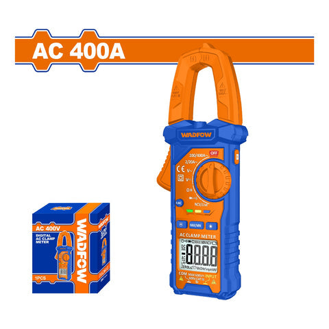 [SKUIMG]WDM6503|WDM6503.jpg|MEDIDOR DE ABRAZADERA. PINZA AMPERIMETRICA AC 400A 2000 DIGITOS. PANTALLA LCD. MEDIDOR AMPERIMETRO