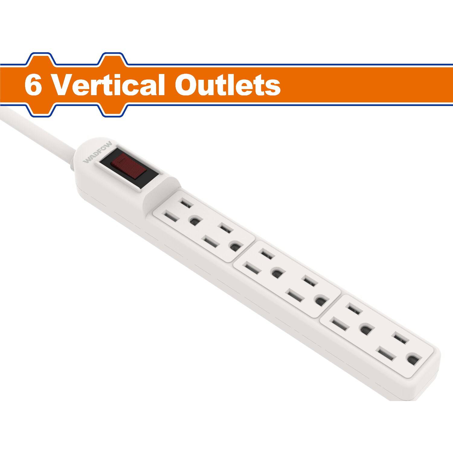 [SKUIMG]WET2315|REGLETA POLARIZADA DE 6 TOMACORRIENTES 3X14AWG. 125V-60HZ 1875W. LONG: 6 PIES. CORRIENTE 15A.