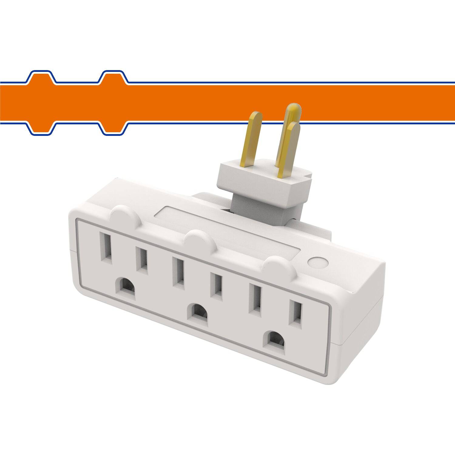 [SKUIMG]WET5K04|ADAPTADOR TOMACORRIENTE CON 3 SALIDAS CONEXIÓN A TIERRA 15A. 110V 60HZ 1875W. CERTIFICADO UL.