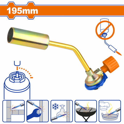 [SKUIMG]WFG2602|WFG2602.jpg|SOPLETE A GAS BUTANO 195MM. ENCENDIDO MANUAL.CONSUMO DE GAS 258G/H. USO DOMESTICO. NO PUEDE DISPARAR
