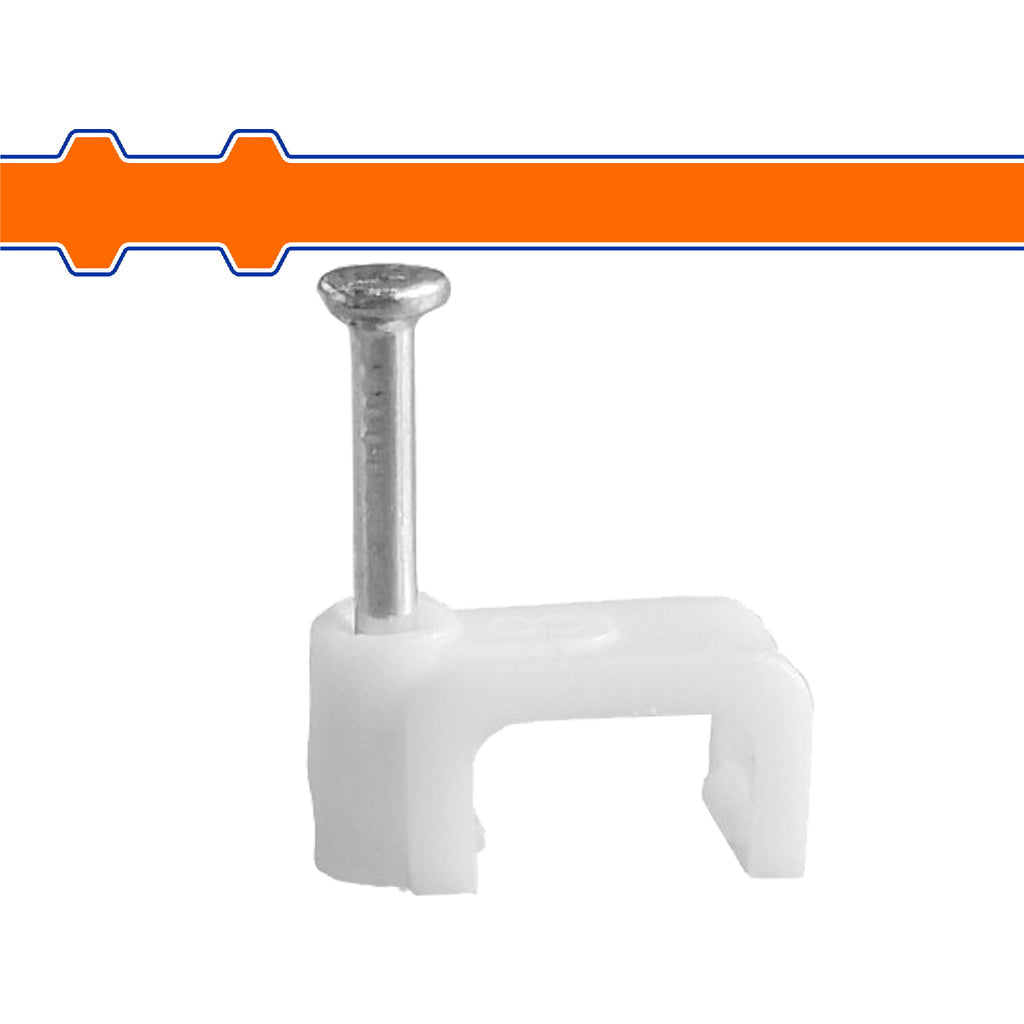 [SKUIMG]WFQ2312|GRAPAS PARA CABLE COAXIAL. BLANCO. SET DE 100 PIEZAS. PROTEGE LA CUBIERTA DEL CABLE.