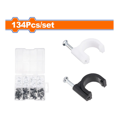 [SKUIMG]WFQAB01|GRAPAS PARA CABLE ELECTRICO SURTIDO 134 PIEZAS. GALVANIZADAS.