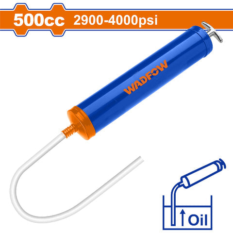 [SKUIMG]WGG3550|PISTOLA PARA SUCCIONAR ACEITE 500CC. 2900-4000PSI. INCLUYE MANGUERA DE PLÁSTICO.