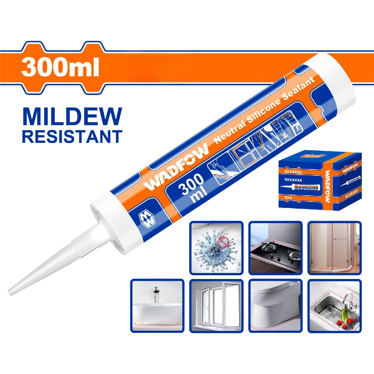 [CARBONE]WGQ2T52|SELLADORES DE SILICÓN NEUTRAL 300ML. RESISTENTE AL MOHO. TIEMPO DE CURADO: 20H.