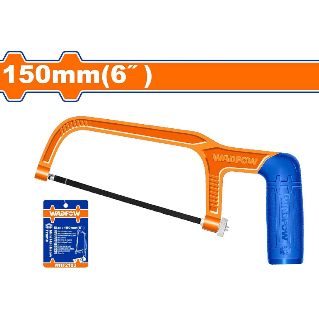 [SKUIMG]WHF2103|WHF2103.jpg|MINI SEGUETA INDUSTRIAL PARA METAL DE 150MM/6". CUERPO DE ALUMINIO. INCLUYE 1 HOJA DE SIERRA.