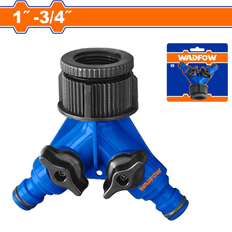 [SKUIMG]WHHC1202|CONECTOR TIPO Y 1" DE DOS VIAS 1-3/4 CON CIERRE Y TUERCA GIRATORIA DE PLASTICO.