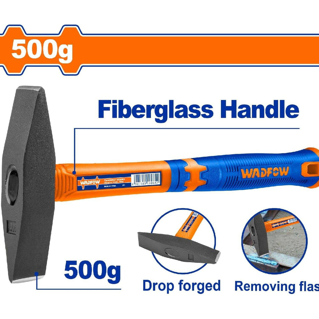 [SKUIMG]WHM1335|MARTILLO FORJADO 500G. TRATAMIENTO TÉRMICO. ACERO# 45. MANGO FIBRA DE VIDRIO.