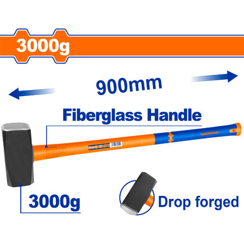 [SKUIMG]WHM2330|WHM2330.jpg|MAZO 3KG. MANGO FIBRA VIDRIO.TRATAMIENTO TERMICO. ACERO #45. LONG: 900MM. DEMOLER DEMOLEDOR