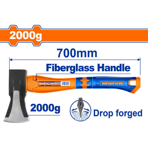 [SKUIMG]WHM6322|HACHA AVION. MANGO FIBRA DE VIDRIO. FORJADA A GOLPE. 2000G ACERO AL CARBONO #45. LONG: 700MM.