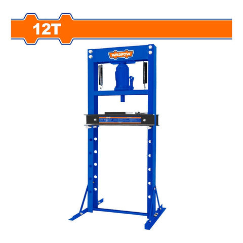 [SKUIMG]WHQ4A12|WHQ4A12.jpg|PRENSA HIDRAULICA CAPACIDAD 12T. RANGO DE TRABAJO 0 ~ 610 MM. PRENSA DE TALLER.