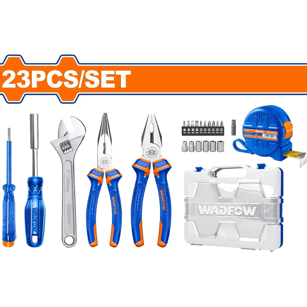 [SKUIMG]WHS2B23|WHS2B23.jpg|HERRAMIENTAS MANUALES 23 PZS.(CINTA MÉTRICA, ALICATE,DESTORNILLADOR,SOCKET) (JUEGO)