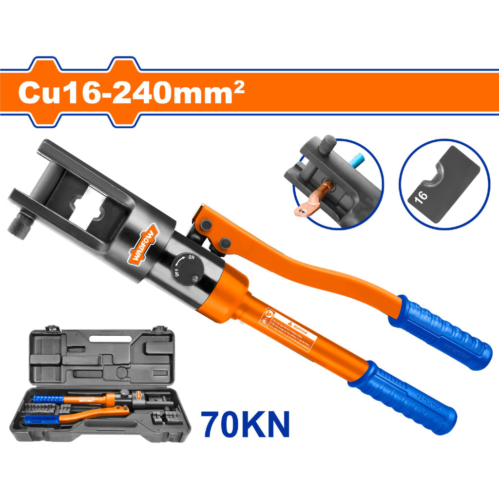 [SKUIMG]WHT1D24|WHT1D24.jpg|PINZA HIDRAULICA. RANGO DE ENGASTE: CU:16-240MM2 PRESION DE TRABAJO: 70KN HERRAMIENTA DE CRIMPADO CR