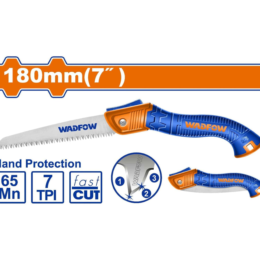 [SKUIMG]WHW4607|WHW4607.jpg|SERRUCHO PLEGABLE 7"/180MM. 65MN. 7TPI. CORTE RÁPIDO Y PRECISO.