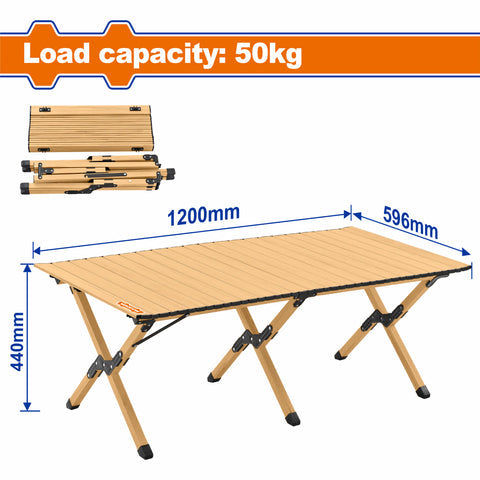 [SKUIMG]WHWT1101|MESAS DE EXTERIORES PLEGABLE PORTATIL. 50KG MARCO, PIEZAS DE CONEXION DE ACERO, BORDE DE PLASTICO. T