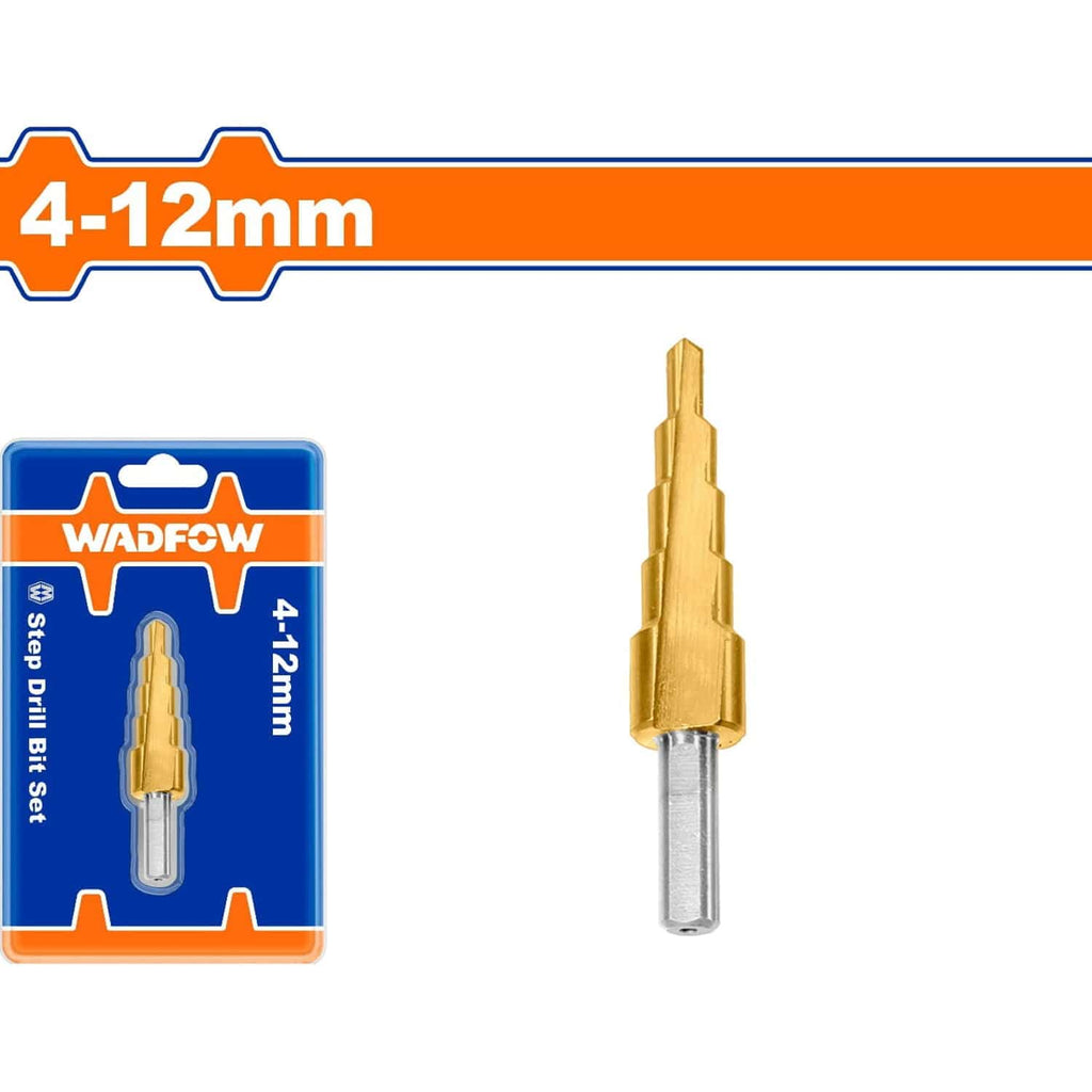 [SKUIMG]WJD1401|BROCA ESCALONADA 4-12MM. VÁSTAGO REDONDO. PASOS: 2MM. DIÁMETRO 6MM.