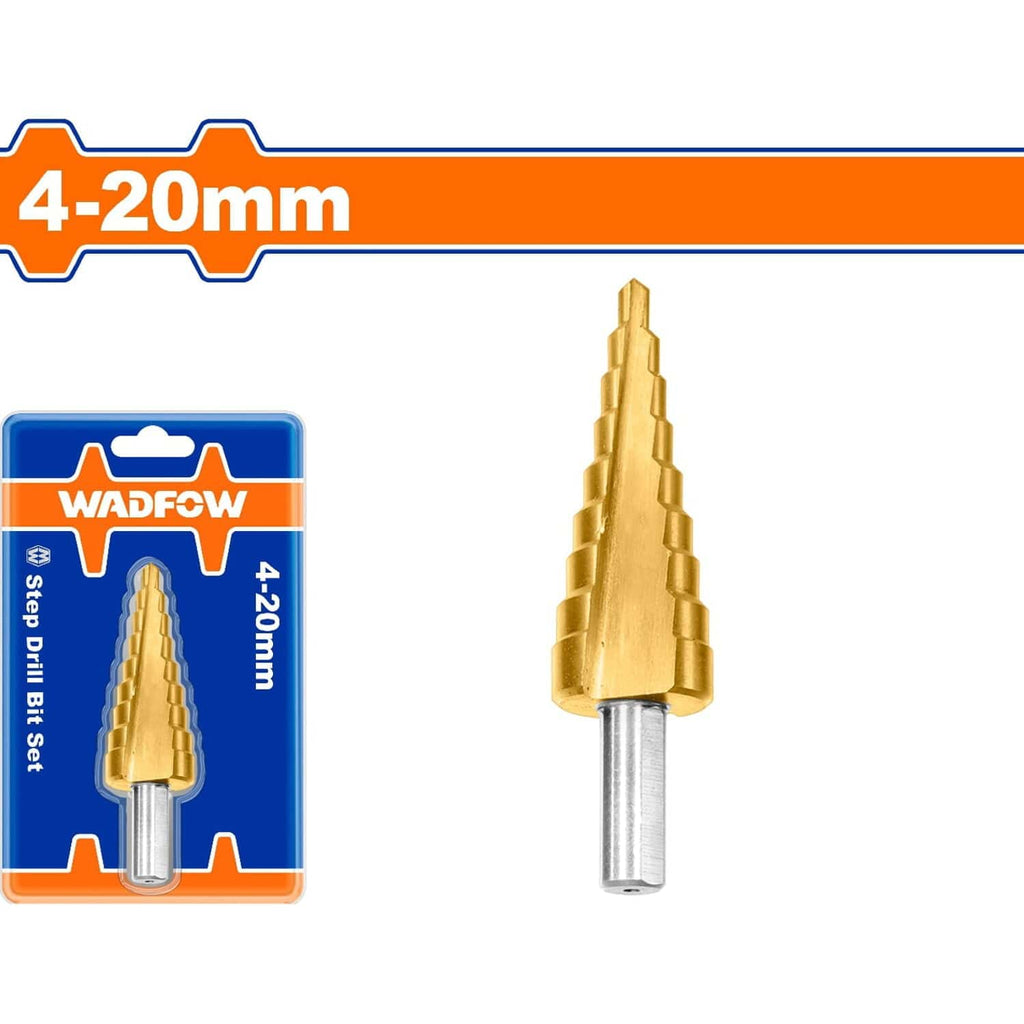 [SKUIMG]WJD1402|BROCA ESCALONADA 4-20MM. VÁSTAGO REDONDO. PASOS: 2MM. DIÁMETRO 8MM.
