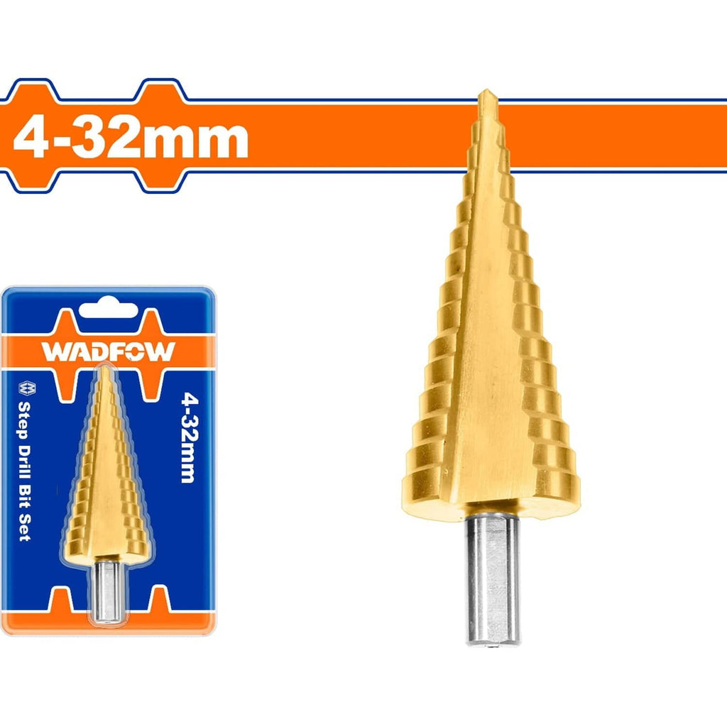 [SKUIMG]WJD1403|BROCA ESCALONADA 4-32MM. VÁSTAGO REDONDO. PASOS: 2MM. DIÁMETRO 10MM.