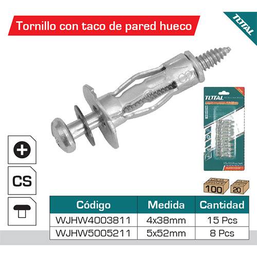 [SKUIMG]WJHW4003811|WJHW4003811.jpg|TORNILLO CON TACO PARED HUECO