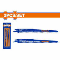 [SKUIMG]WJT1111DF|HOJAS DE SIERRA SABLE PARA MADERA CON CLAVO. 225MM(9") 6TPI. SET DE 2 PIEZAS.
