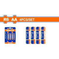 [SKUIMG]WJX1K05|BATERÍAS AA R6. SET 4 PIEZAS. VOLTAJE NOMINAL 1.5V CUBIERTA DE PVC. DURACIÓN 3 AÑOS.