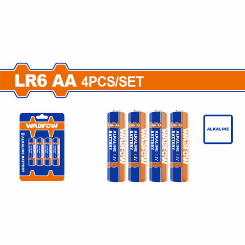 BATERIAS AA ALCALINAS LR6. SET 4 PIEZAS. 1.5V PILAS