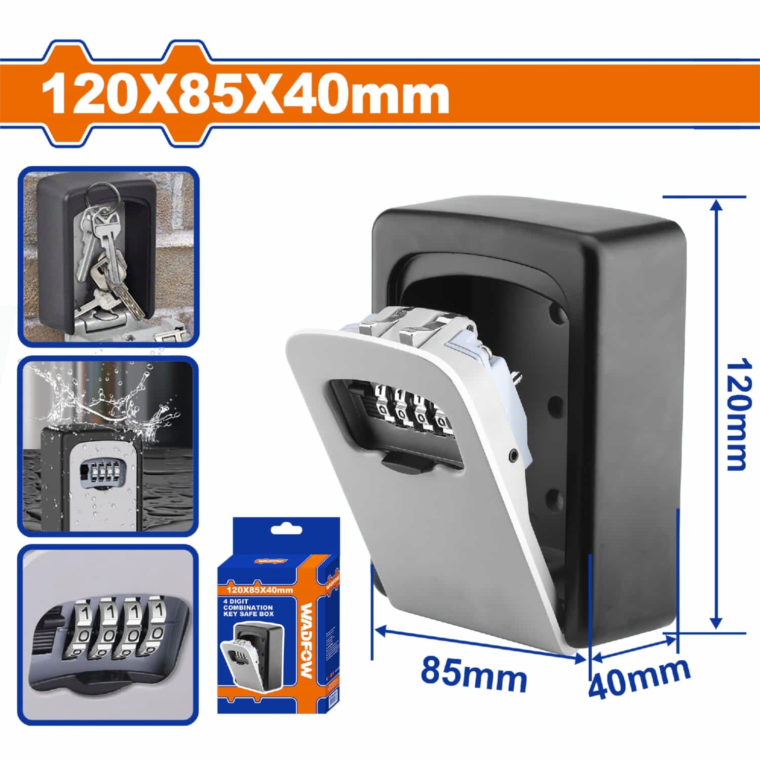 [CARBONE]WKFB1119|CAJA DE SEGURIDAD PARA LLAVES CON SISTEMA DE BLOQUEO. COMBINACIÓN 4 DÍGITOS. 120X85X40MM PARA LLAVES