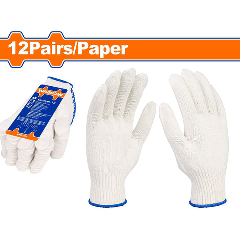 [SKUIMG]WKG2801|GUANTES DE ALGODÓN BLANCO TEJIDO. CALIBRE 10(XL). SE VENDE 12 PARES/PAQUETE.