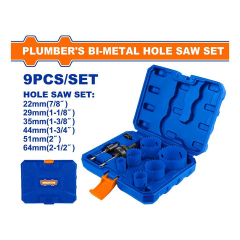 [SKUIMG]WKJ3491|BROCAS CIRCULARES SIERRA DE ORIFICIO SACABOCADOS BIMETAL. IDEAL PARA PLOMERIA. SET 11 PIEZAS.