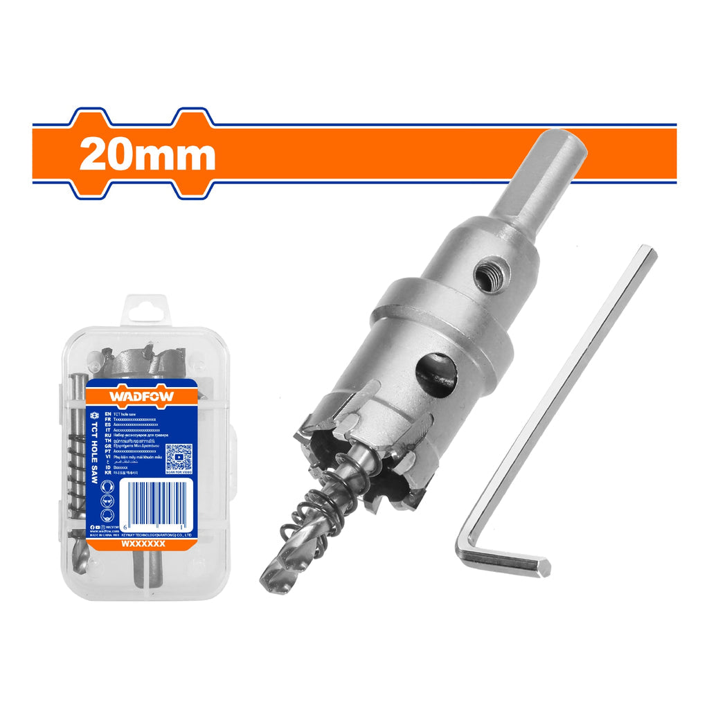 [SKUIMG]WKJ6B20|BROCA SACABOCADO TCT PARA ACERO INOXIDABLE CON PUNTA DE CARBURO. TALADRO DE CORONA.20MM