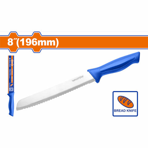 [SKUIMG]WKK1183|WKK1183.jpg|CUCHILLO PARA PAN 8" DE ACERO INOXIDABLE. IDEAL PARA REBANAR PANECILLOS.