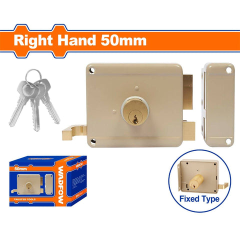 [SKUIMG]WKL1522|WKL1522.jpg|CERRADURA DE SOBREPONER PARA PUERTAS. CILINDRO FIJO. LADO DERECHO DE 50MM. INCLUYE 3 LLAVES.