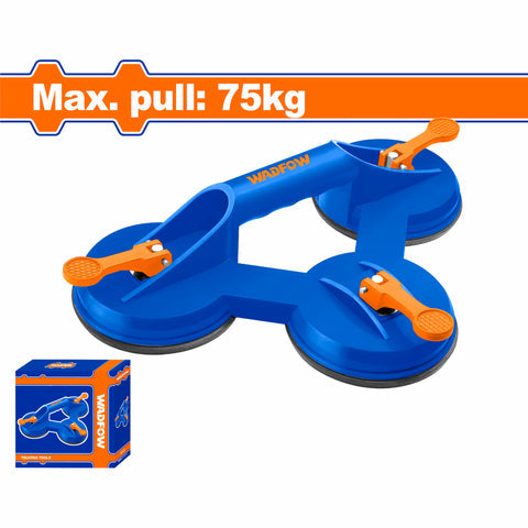 [SKUIMG]WKR1G75|WKR1G75.jpg|VENTOSA DE VIDRIOS TRIPLE SUCCION SOPORTA 75KG. DIAMETRO DE SUCCION 115MM. MANGO DE ABS. CHUPONES CH