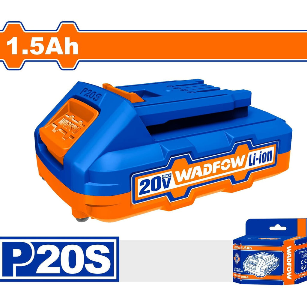 [SKUIMG]WLBP515|WLBP515.jpg|BATERÍA 20V WADFOW . LITIO 1.5 AH. INDICADOR LED. COMPATIBLE CON HERRAMIENTAS INALÁMBRICAS P20S.