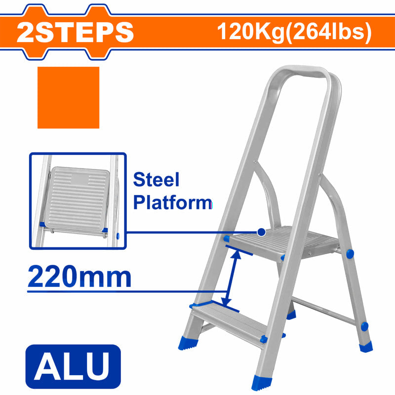 [SKUIMG]WLD3H02|ESCALERA DE TIJERA DE ALUMINIO 2 PELDAÃOS. DISTANCIA ENTRE PELDAÃOS 22