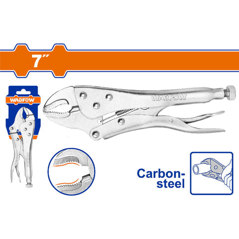 [SKUIMG]WLP1C07|WLP1C07.jpg|ALICATE DE PRESION MANDIBULA CURVA 7" HRC38-HRC48 ACERO AL CARBONO.