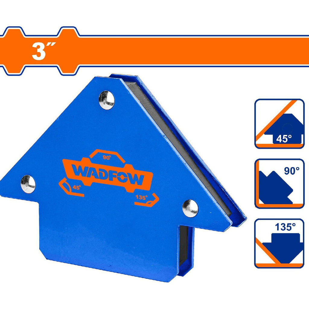 [SKUIMG]WMC1603|WMC1603.jpg|SOPORTE DE SOLDADURA ESCUADRA MAGNÉTICA DE 3". ÁNGULOS: 45º, 90º, 135º. IMÁN Y ACERO. 25 LBS.