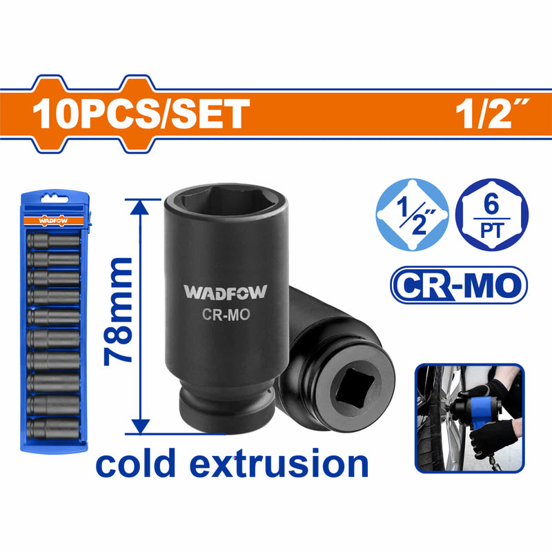 [SKUIMG]WMSD202|DADOS SOCKET DE IMPACTO DE 1/2" LARGO:78MM. CRMO. TAMAÃOS 10-24MM, TRA