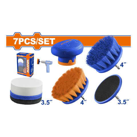 [SKUIMG]WND5402|WND5402.jpg|CEPILLOS PARA LIMPIEZA CON ACCESORIOS. INCLUYE: ALMOHADILLAS, ESPONJAS Y SOPORTE. SET DE 7 PIEZAS.