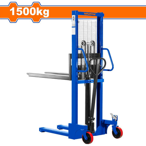 MONTACARGAS APILADOR JACK PALLET MANUAL CARRETILLA ELEVADORA MANUAL 1500KG. ALT. MIN\MAX: 85MM-1600M