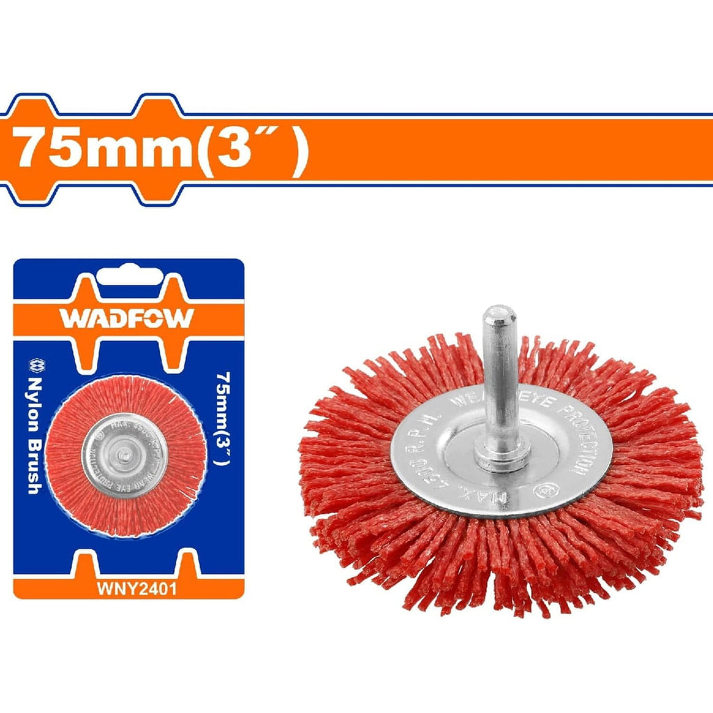 [SKUIMG]WNY2401|CEPILLO DE NYLON COPA CIRCULAR PARA TALADRO CON VÁSTAGO DE 75MM. LONG. CABLE:10MM