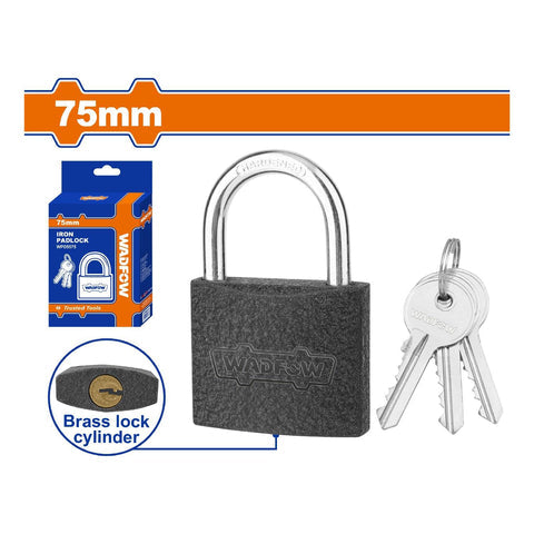 [SKUIMG]WPD5575|WPD5575.jpg|CANDADO CORTO DE HIERRO. 75MM. INCLUYE 3 LLAVES
