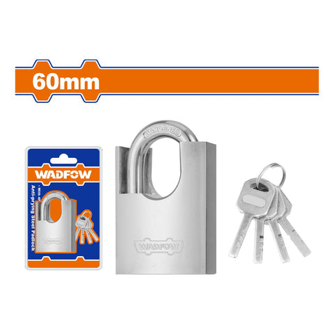 CANDADO ACERO ANTIPALANCA 60MM. CILINDRO DE LATON. INCLUYE 4 LLAVES. ANTI-INTRUSION.