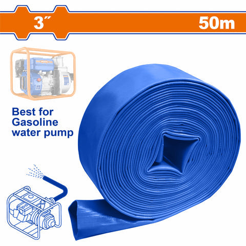 [SKUIMG]WPFH0305|WPFH0305.jpg|MANGUERA PLANA PARA MOTOBOMBAS DE PVC DE 3" LONGITUD:50M PRESION DE TRABAJO:4BAR DIAMETRO INTERIOR:7