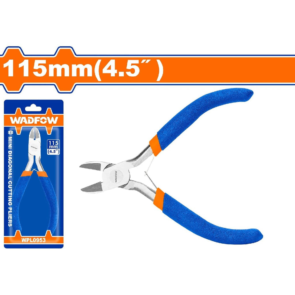 [SKUIMG]WPL0953|WPL0953.jpg|MINI ALICATE DE CORTE DIAGONAL 115MM(4.5") PULIDO Y ANTIÓXIDO. CON MANGO DE PLÁSTICO.