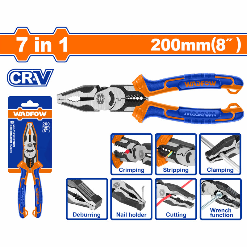 [SKUIMG]WPL1778|ALICATE COMBINADO MULTIFUNCION 7 EN 1. 8" CR-V AHORRO ENERGIA 30% ACAB